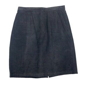 International Leather Collection Black Suede Leather Skirt Pencil Women 11/12